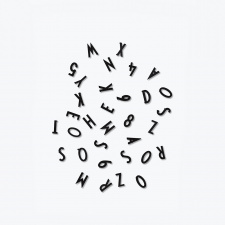 Design Letters mažos raidės žinučių lentai, juodos