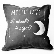 BUBOO pagalvė MYLIU TAVE, tamsiai pilka
