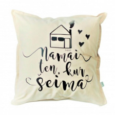 BUBOO pagalvė NAMAI KUR ŠEIMA, šampano