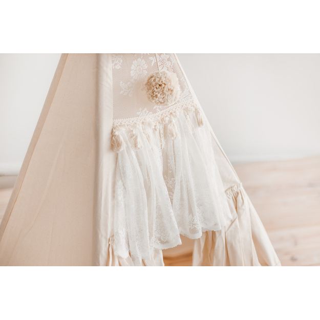 MINI CAMP palapinė | natūrali balta BOHO