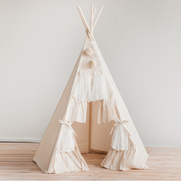 MINI CAMP palapinė | natūrali balta BOHO