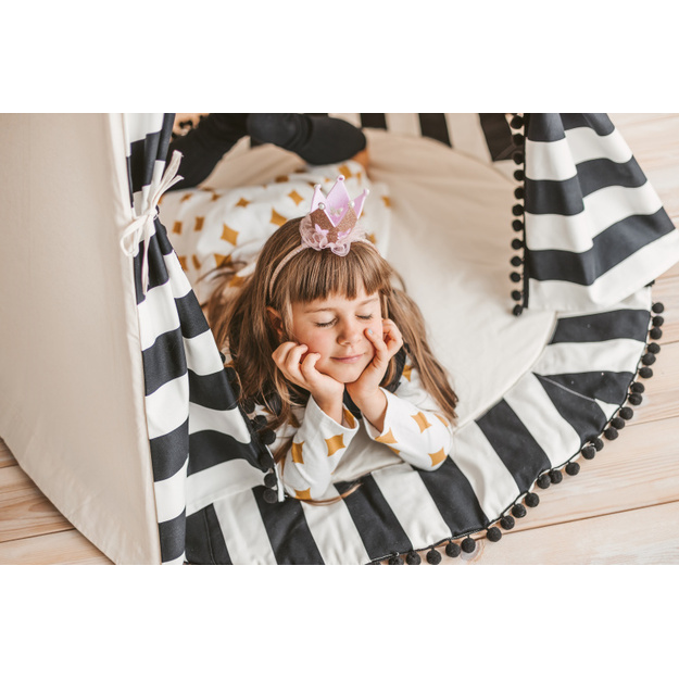 MINI CAMP palapinė su kilimėliu | balta/juoda NANOOK