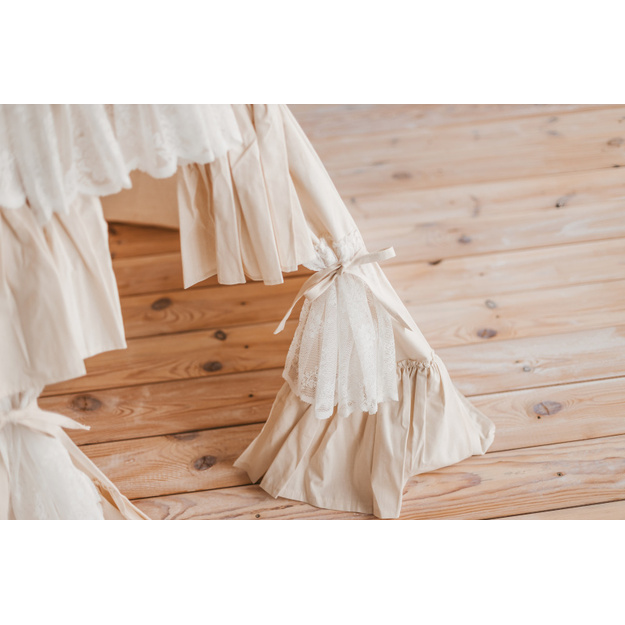 MINI CAMP palapinė su kilimėliu | natūrali balta BOHO