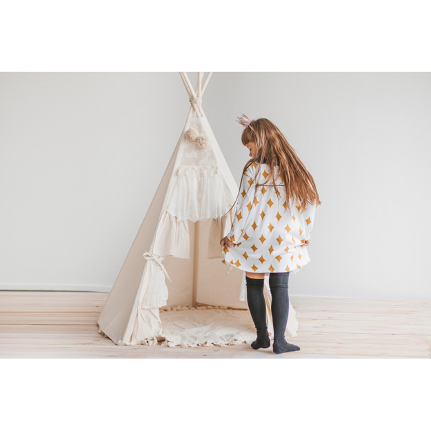 MINI CAMP palapinė su kilimėliu | natūrali balta BOHO