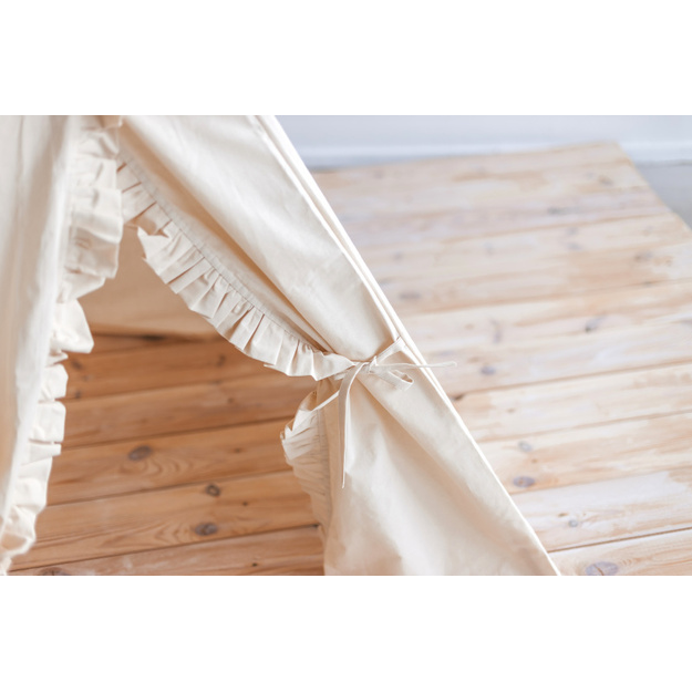 MINI CAMP palapinė | natūrali balta RUFFLE