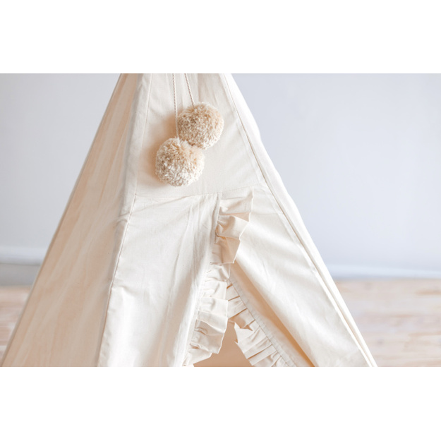 MINI CAMP palapinė | natūrali balta RUFFLE