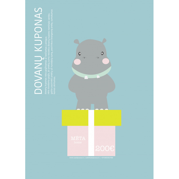 MĖTA HOME dovanų kuponas 200 Eur