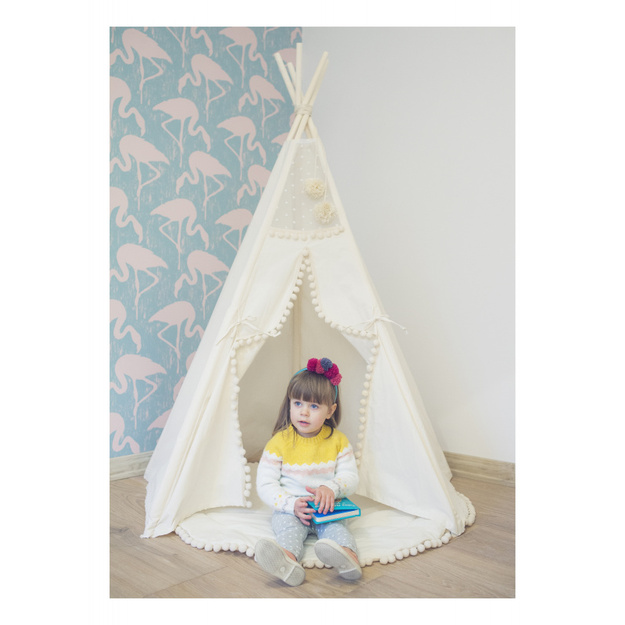 MINI CAMP palapinė su kilimėliu | natūrali balta KAY