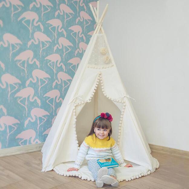 MINI CAMP palapinė su kilimėliu | natūrali balta KAY