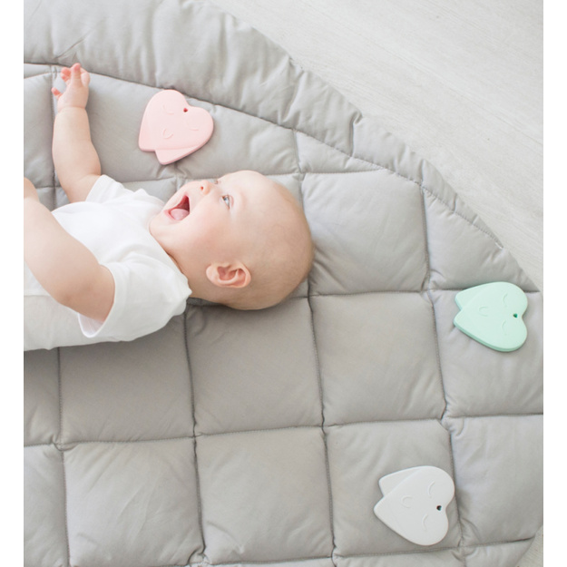 ECOteething silikoninis kramtukas dantukas, pilkas