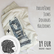 DAY DREAMER WORLD patalynė DREAMING BEAR (balta) + pagalvė SHEEP