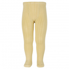 CONDOR wide-rib basic tights | banana