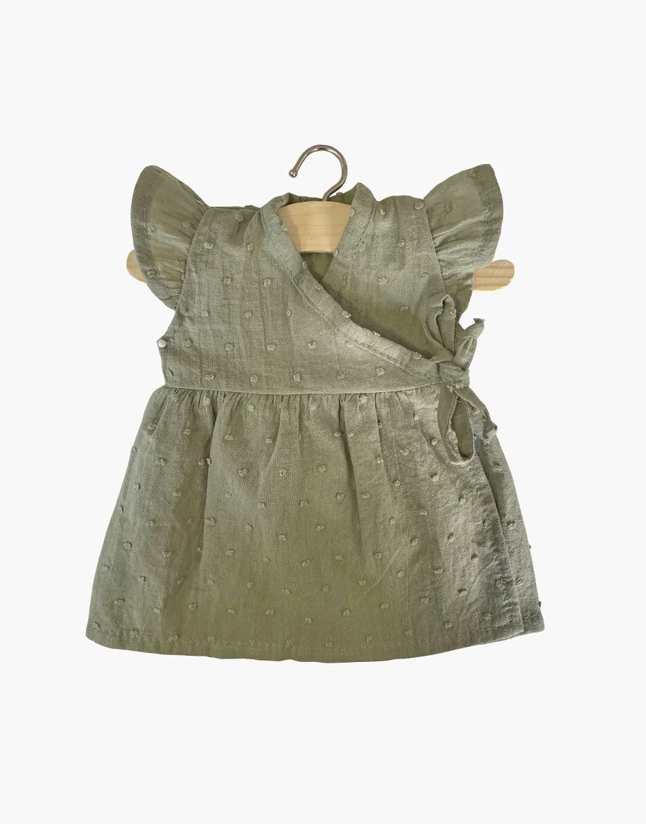 MINIKANE doll dress, Vert Amande