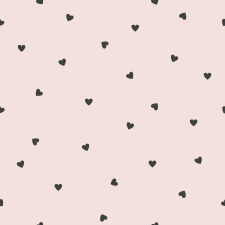 LILIPINSO tapetas | BLACK HEARTS / PEARL | PRE-ORDER