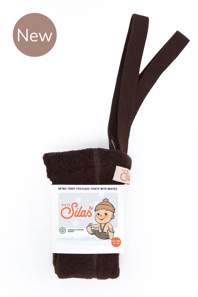 SILLY SILAS teddy pėdkelnės be pėdučių su petnešomis 1-2 m. CHOCOLATE
