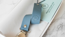 PEACH PLUM PAIR pacifier clip SKY