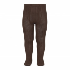 CONDOR wide-rib basic tights | brown